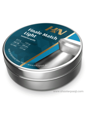 H&N Finale Match Light Airgun Pellets, 4.50mm, .177Cal. , 7.87 Grains, Wadcutter, 500 Pellets