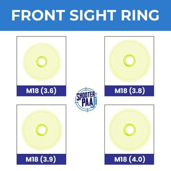 SP Front Sight Ring (Yellow) for M18 foresights, available in various diameters, enhances shooting accuracy.