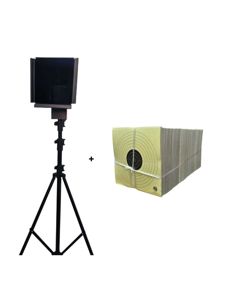 Pellet Catcher Combo with Stand and Targets Metal Pellet Catcher with Stand and 1000 Paper Targets Combo